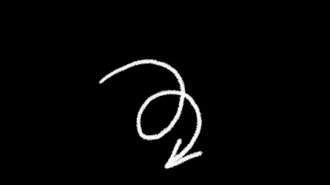 An abstract animated loop of a thick, black, scribbled arrow pointing right.. Video stock 322028156