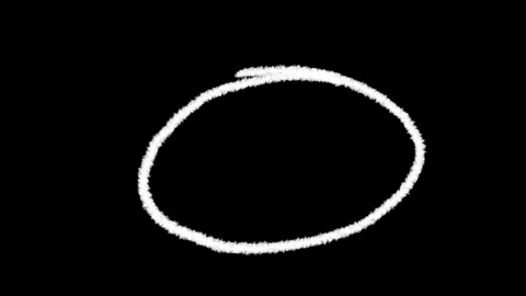 An abstract animated loop of a white, scribbled circle or ring shape on a p.. Video stock 322028130