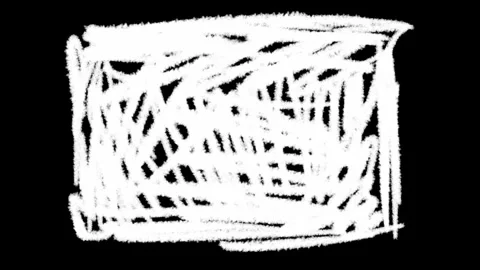 An abstract animated loop of white scribbled lines filling a rectangle shap.. Stockbeeldmateriaal 322028182