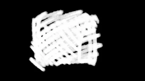 An abstract animated loop of white scribbled lines filling a rectangle shap.. Stockbeeldmateriaal 322028205