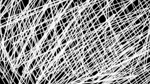 An abstract animated loop of white scribbled lines covering the entire scre.. Vídeos de archivo 322028257