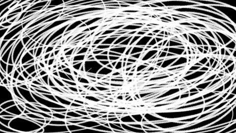 An abstract animated loop of white scribbled lines covering the entire scre.. Vídeos de archivo 322028277