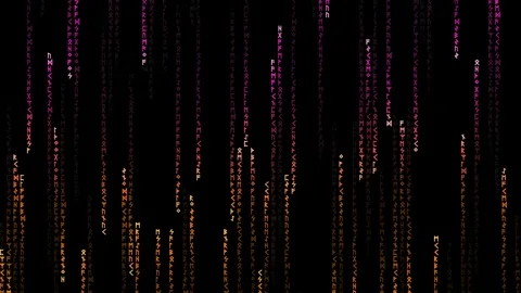 Abstract animated matrix code made of letters Stock Footage 331723922
