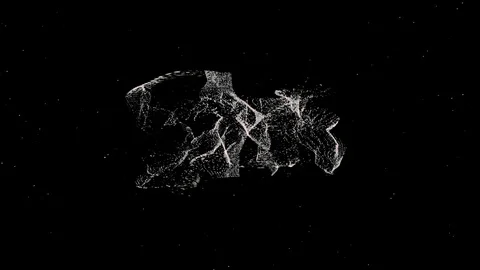 Abstract animated motion graphic with white swirling particles moving on black Stock Footage 118228177