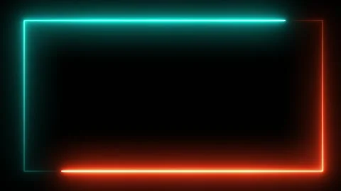 Abstract animated neon glowing frame background. Colorful laser show seamle.. Stock Footage 290170397