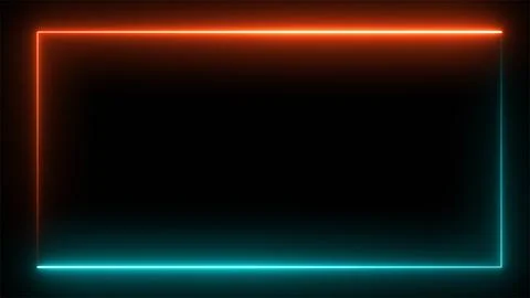 Abstract animated neon glowing frame background. Colorful laser show seamle.. Stock Illustration