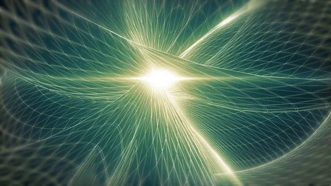 Abstract animated neon motion background of spinning spheres with lines and w Stock-Footage 82443631