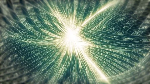 Abstract animated neon motion background of spinning spheres with lines and w Stock Footage 82473866