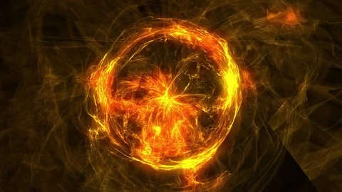 Abstract animated orange motion background of spinning spheres. 스톡 동영상 82685697