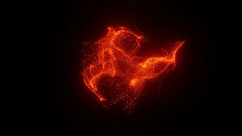 Abstract animated particle system background with red sphere disappearing Stock Footage 113949160