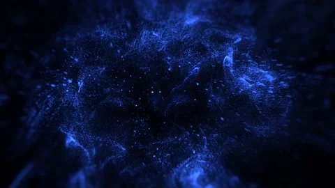 Abstract animated particles that explode in the middle of the scientific screen. Stockbeeldmateriaal 221706899