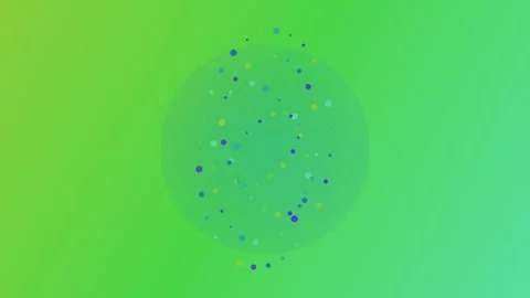 Abstract animated particles flowing inside a translucent circular shape on .. Stock Footage 345546184
