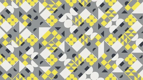 Abstract animated pattern with geometric tiles. Trendy dynamic elements Stock Footage 196090277