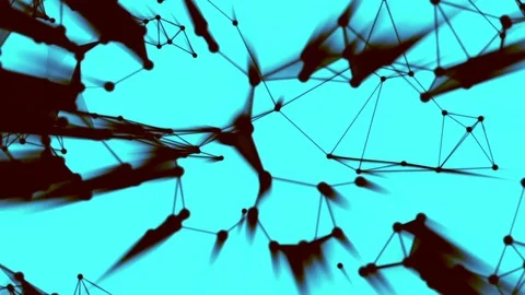 Abstract Animated Plexus Against Blue Background Stock Footage 71623395