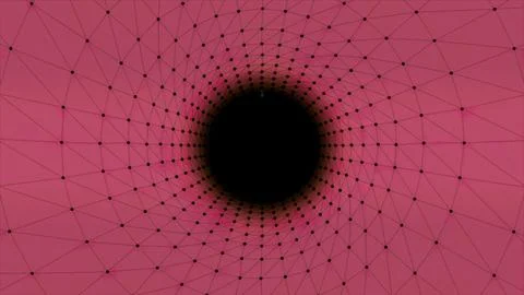 Abstract animated plexus tunnel background. Motion. Connected lines and dots Stock Illustration