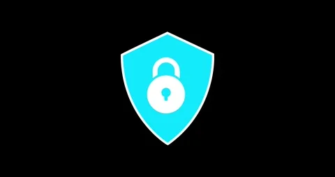 Abstract animated security lock icon on transparent background. Safety security Vídeos de archivo 332863050