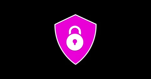 Abstract animated security lock icon on transparent background. Safety security Vídeos de archivo 332863052