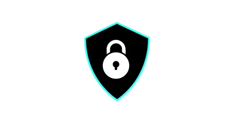 Abstract animated security lock icon on transparent background. Safety security Vídeos de archivo 332863058