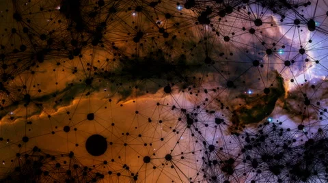 Abstract animated system with nebula background Стоковые After Effects