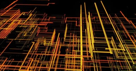 Abstract animated techno background. Three-dimensional composition rectangular イラスト素材