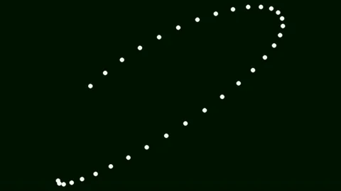 Abstract animated trail of white dots forming a dynamic curve Stock Footage 340624126
