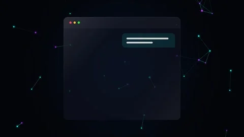 Abstract Animated User Interface Displaying a Data Network with Glowing Nod.. 動画素材 347360444