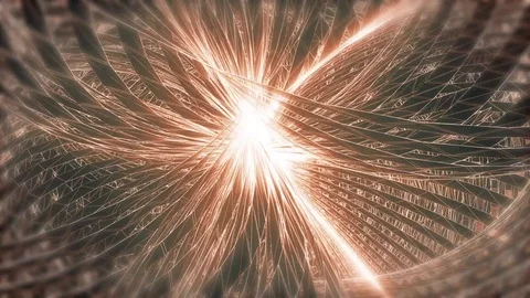 Abstract animated vintage motion background of spinning spheres with lines and w Vidéo 82470917