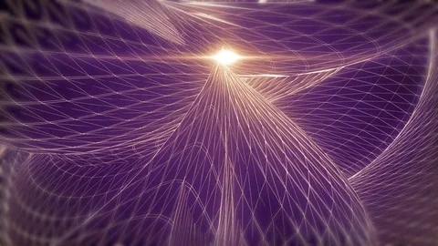 Abstract animated violet motion background of spinning spheres with lines and Vídeo Stock 82446504