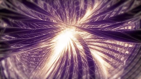 Abstract animated violet motion background of spinning spheres with lines and Video stock 82469501