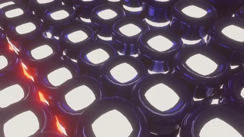 Abstract animated wave background. glowing three-dimensional objects move in the Stock Footage 151543742