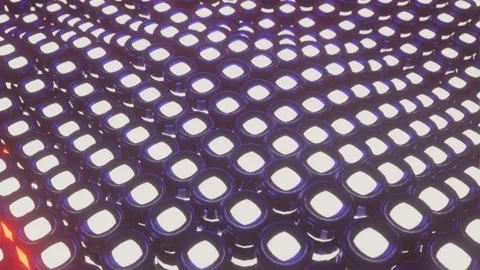 Abstract animated wave background. glowing three-dimensional objects move in the Stock Footage 151543807