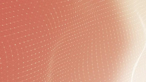 Abstract animated wave pattern, dynamic particles flowing in warm coral shade Stock Footage 301740552