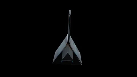 Abstract animation, 3d glass crystal geometric shape, rainbow prism 4k Stock Footage 338345190