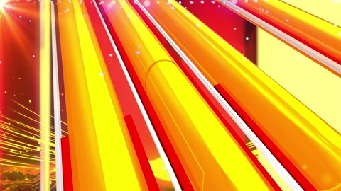 Abstract animation, 3d object of glossy background with yellow and red color Stock Footage 280371916