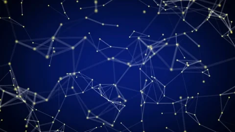 Abstract animation 3d render made of plexus structure with atomic particles Stock Footage 112835052