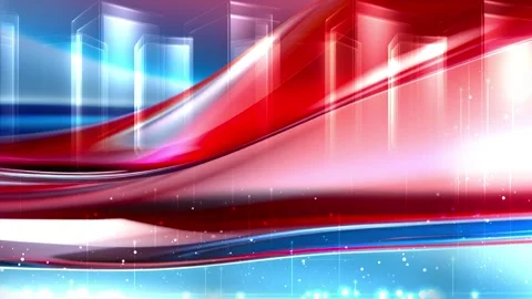 Abstract animation, 3d render refraction effect background with Blue &amp; red color Stock Footage 280331017