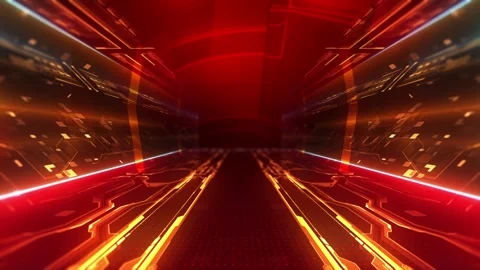 Abstract animation, 3d render of soft background with yellow and red Stock Footage 280371931