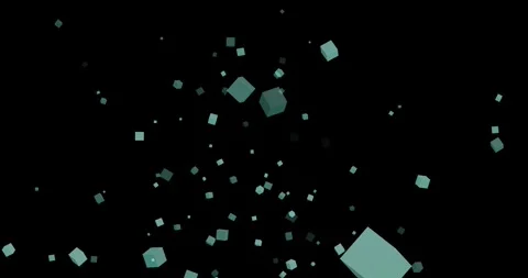 Abstract animation of 3D squares falling with smooth motion on dark seamless bac Stock Footage 307488734
