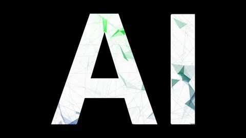 Abstract Animation of AI Text  artificial intelligence Stock Footage 254917806