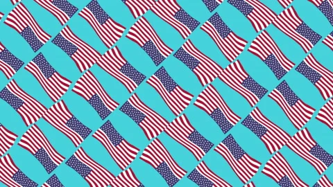 Abstract animation and distortion pattern of the USA flag on the background Stock Footage 171316742
