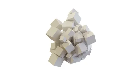 Abstract animation of appearance and flight of cubes Stock Footage 148708714