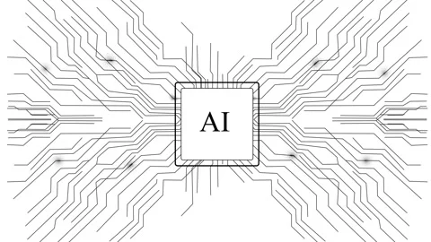 Abstract Animation Of An Artificial Intelligence Core  Stock Footage 345999981