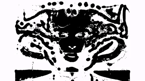 Abstract Animation Artwork With Horror Bubbles In Black White Colors Vidéo 83457946