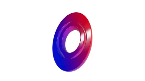 Abstract animation, background, 3d glossy red and blue oval ring shape 4k Stock Footage 338345189
