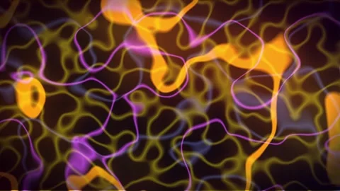 An abstract animation background featuring flowing lines in vibrant orange Stock-Footage 313237752