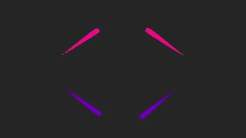 Abstract animation background with flowing pink and purple particles on dark Video stock 315005818