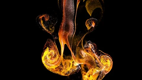 Abstract animation background of luminous red yellow particles, beautiful effect Video stock 121159221