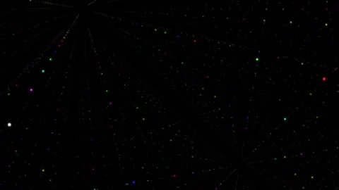 Abstract animation background. Particles lines rotating on black background Video stock 315005761