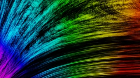 Abstract animation background rainbow color flow from lines and particles like Stock Footage 221981168