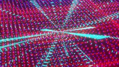 Abstract animation background rotating rays and planes of points. 3D hypnotic Stock Footage 221130029